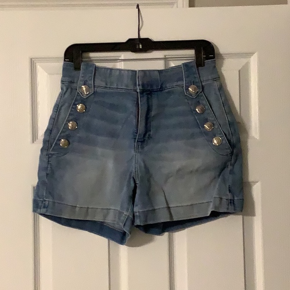 White House Black Market Blue Jean Shorts Nautical-Inspired